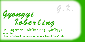 gyongyi koberling business card